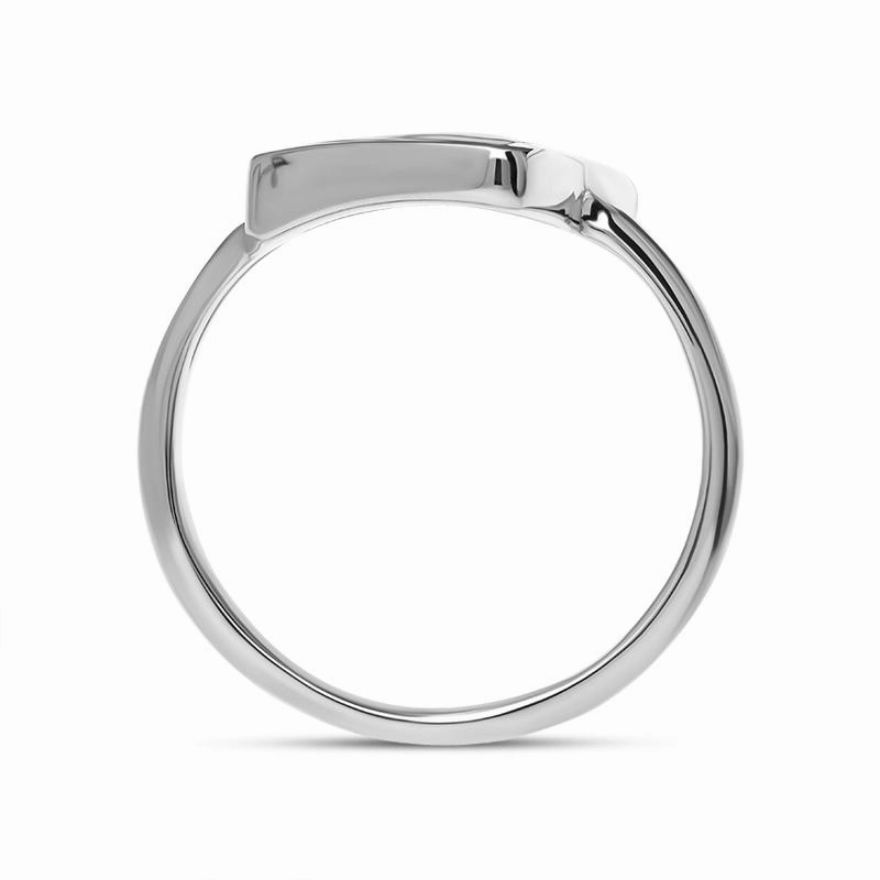 Sterling Silver Whitby Jet Organic Triangle Ring