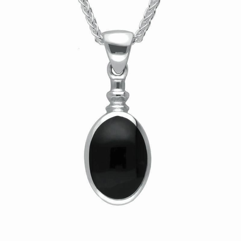 Sterling Silver Whitby Jet Oval Four Piece Set