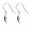 Sterling Silver Whitby Jet Oxidised Heart Drop Earrings