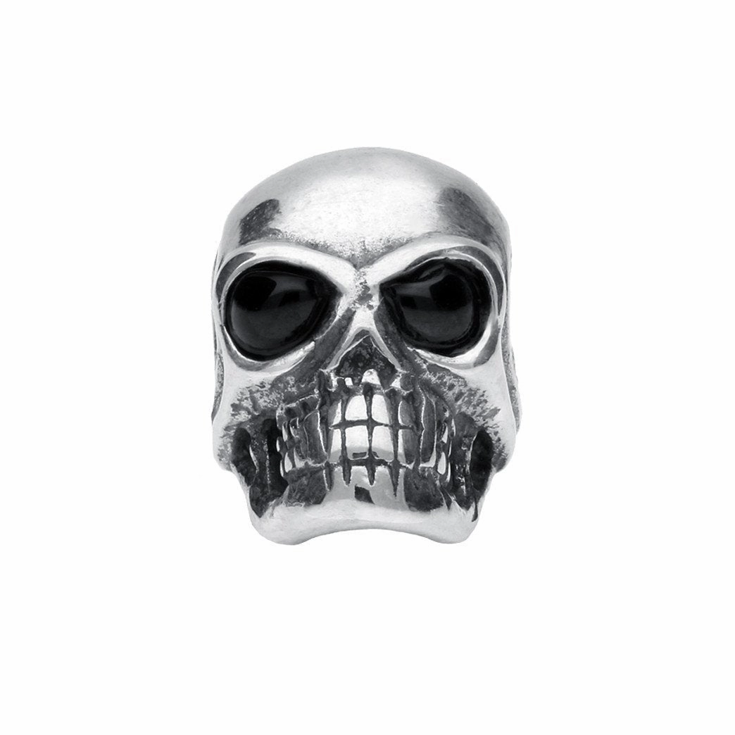 Sterling Silver Whitby Jet Skull Charm