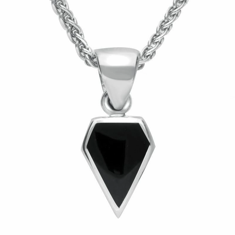 Sterling Silver Whitby Jet Small Kite Necklace