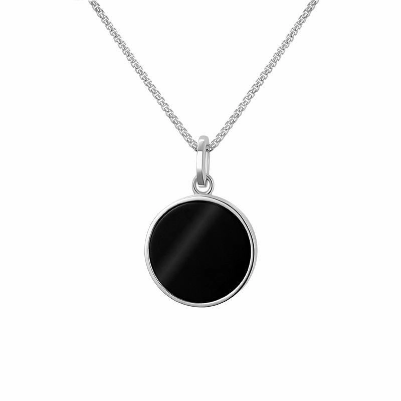 Sterling Silver Whitby Jet Zodiac Scorpio Round Necklace