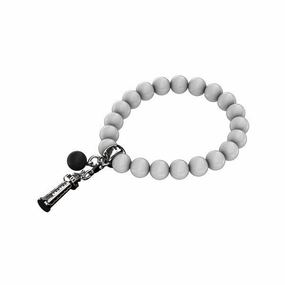 Sterling Silver White Agate Whitby Jet 8mm Regatta Charm Bracelet