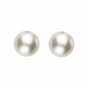 Sterling Silver White Freshwater Pearl 4mm Stud Earrings