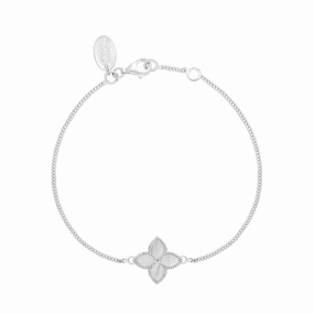 Sterling Silver White Mother of Pearl Eden Marquise Flower Bracelet