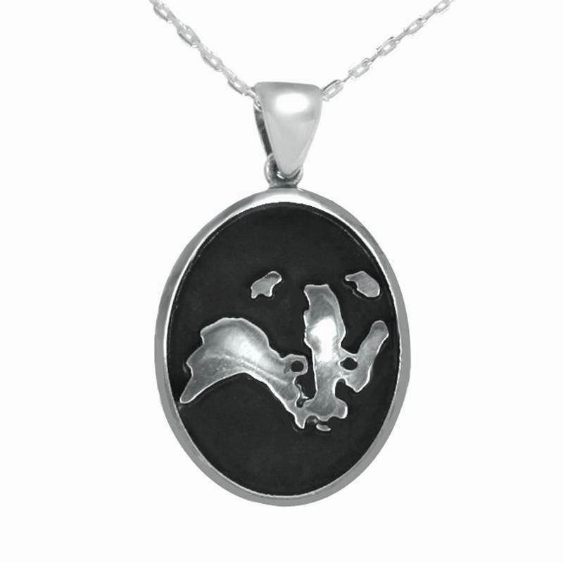 Sterling Silver Wildlife Trust Oval Badger Portrait Necklace