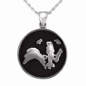 Sterling Silver Wildlife Trust Round Badger Portrait Necklace D