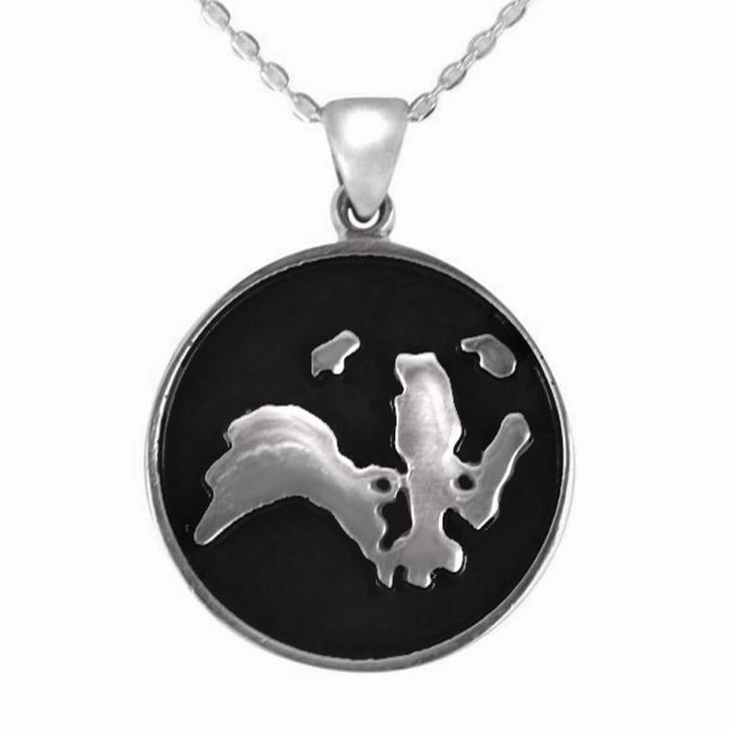 Sterling Silver Wildlife Trust Round Badger Portrait Necklace D