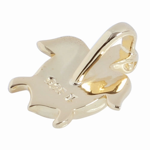 Sterling Silver Yellow Gold Plated Hawaiian Scroll Honu (Turtle) Pendant (Chain Sold Separately)