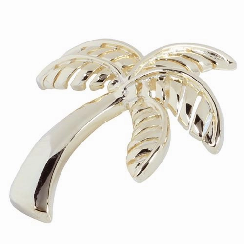 Sterling Silver Yellow Gold Plated Shiny Palm Tree Pendant (Chain Sold Separately)