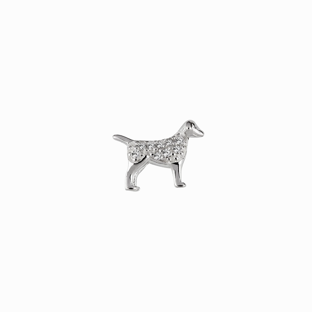 STOW Dog (Loyal) Charm - Sterling Silver CZ