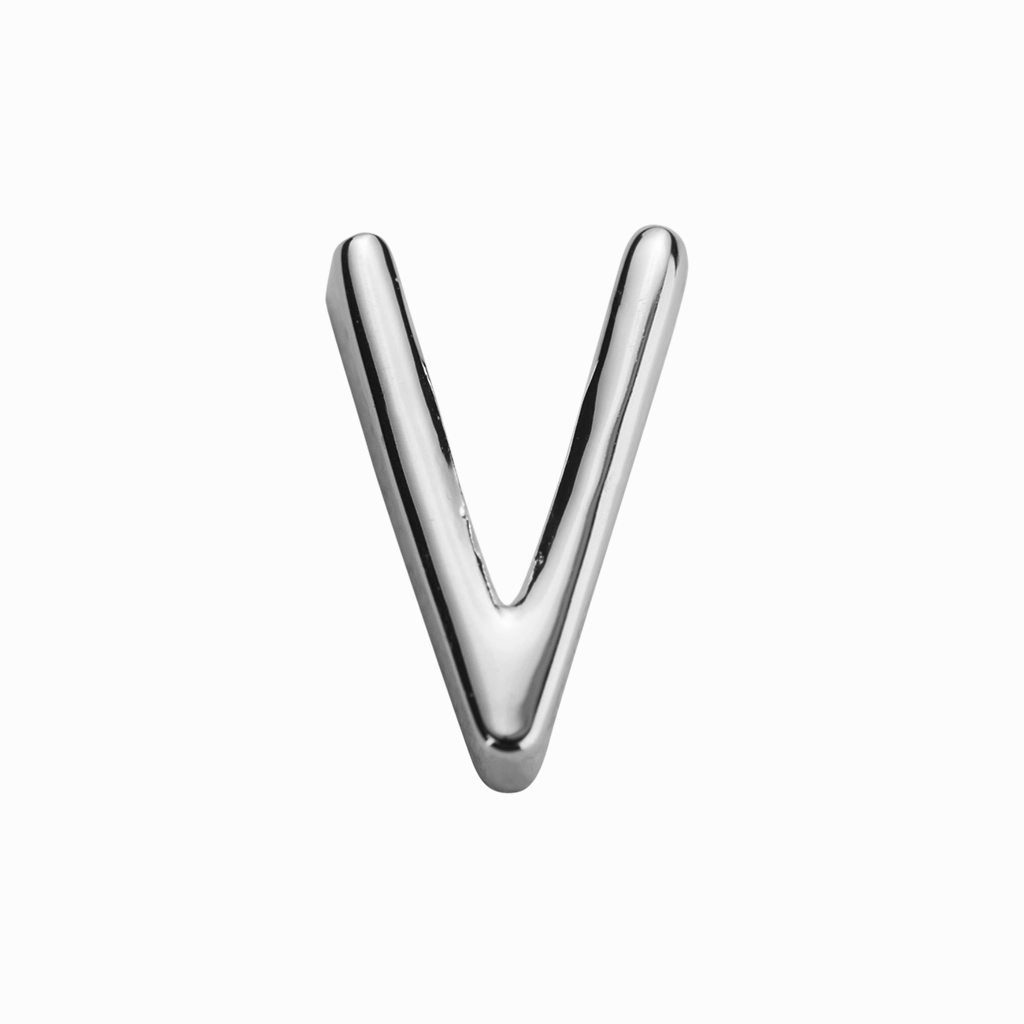 STOW Letter V Charm - Sterling Silver