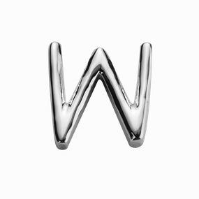STOW Letter W Charm - Sterling Silver