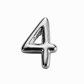 STOW Number 4 Charm - Sterling Silver