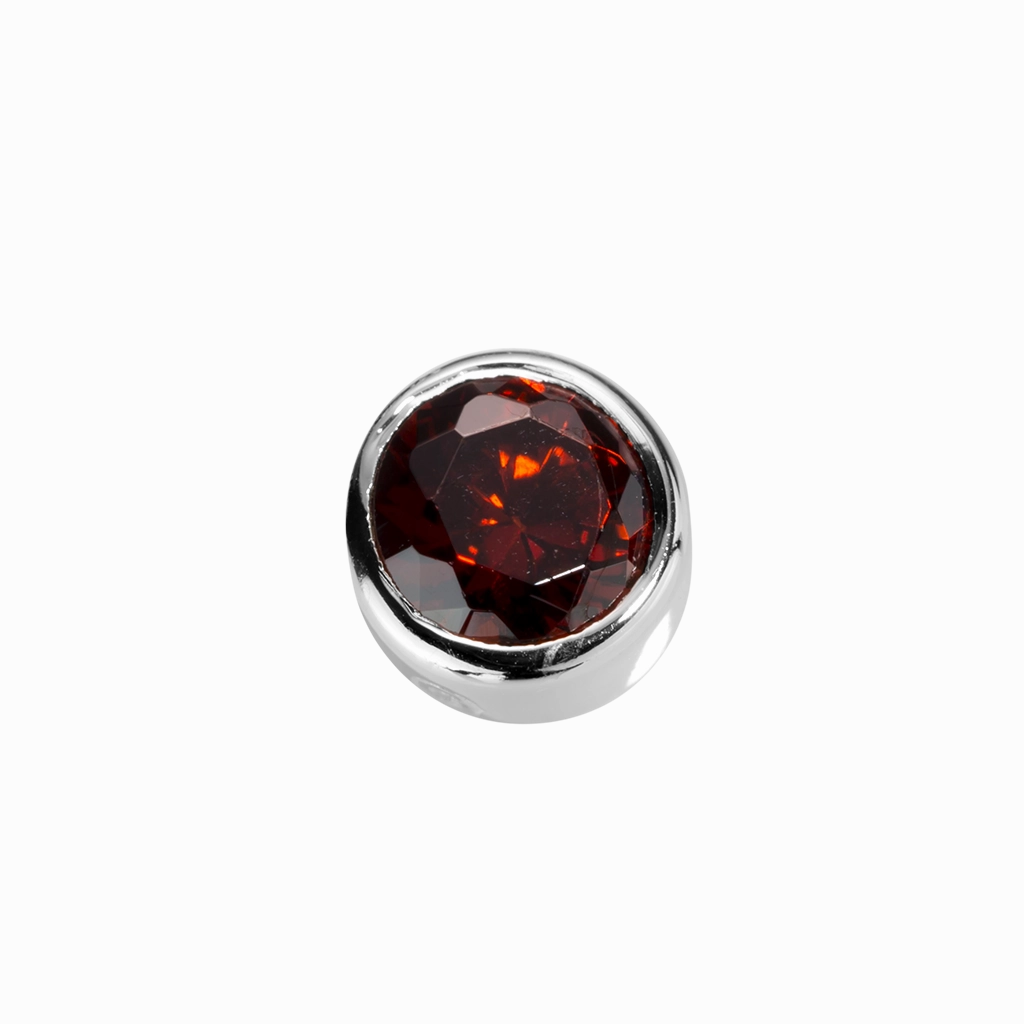 STOW Virtue Charm - Happiness - Garnet CZ & Sterling Silver