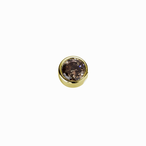STOW Virtue Charm - Strength - Brown CZ & 9ct Yellow Gold