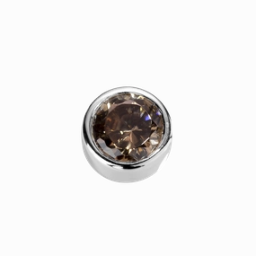 STOW Virtue Charm - Strength - Brown CZ & Sterling Silver