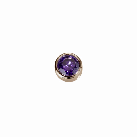 STOW Virtue Charm - Tranquility - Amethyst CZ & 9ct Rose Gold
