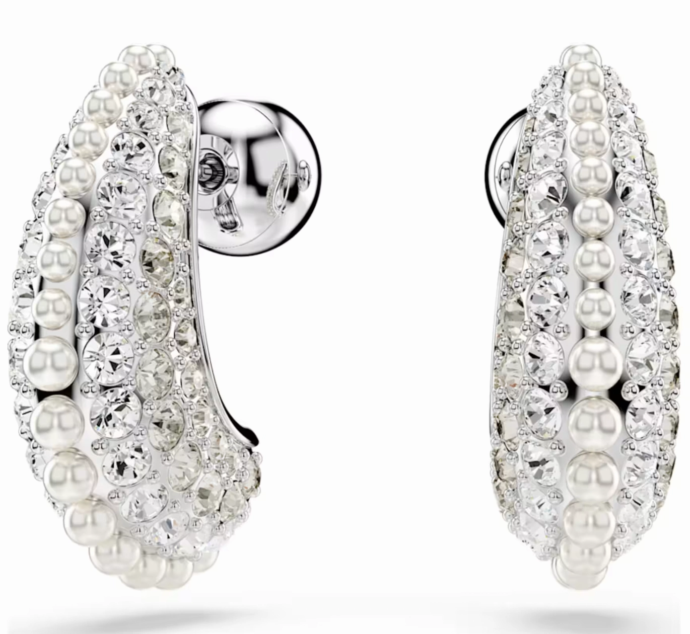 Sublima Crystal Pearl, Round Cut, Small White Drop Earrings