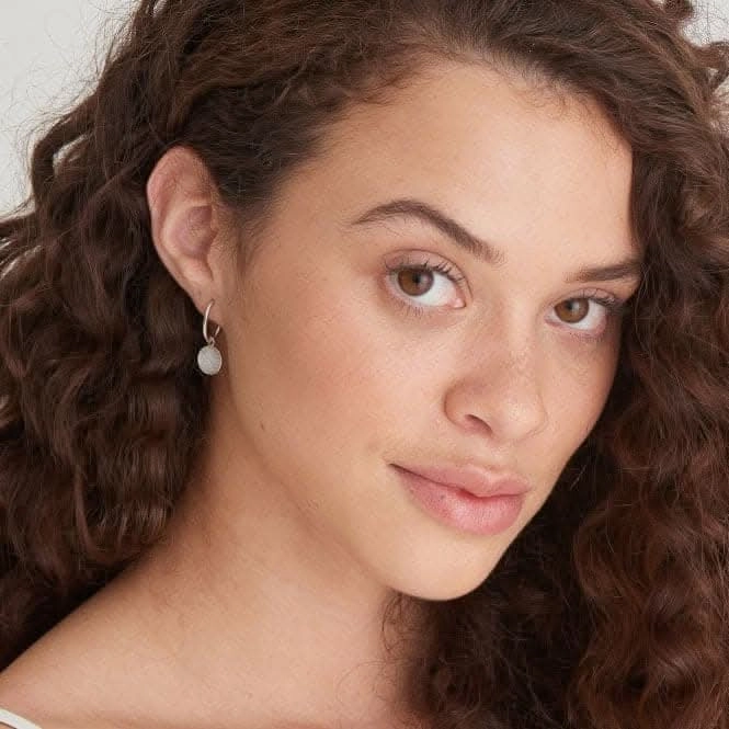 Sunbeam Emblem Silver Huggie Hoop Earrings E030-05H