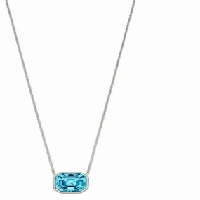 Swarovski Aquamarine Asscher Cut Necklace N4358T