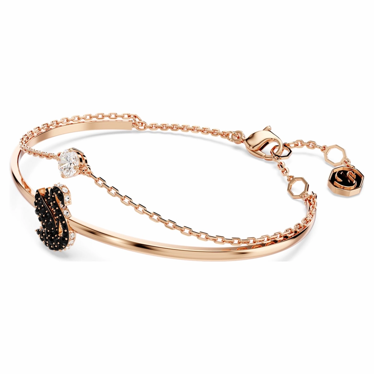Swarovski Black Swan Rosegold Bangle