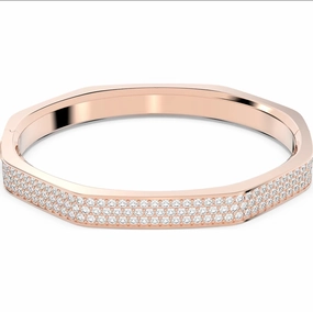 Swarovski Dextera Rose Gold Tone Plated Large Octagon White Crystal Bangle