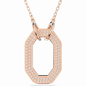 Swarovski Dextera Rose Gold Tone Plated White Crystal Links Pendant