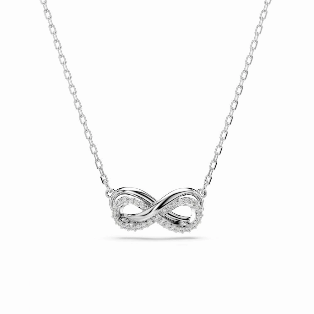Swarovski Hyperbola Rhodium Plated Crystal Infinity Necklace