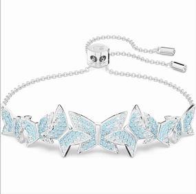 Swarovski Lilia Rhodium Plated Butterfly Blue Crystal Bracelet