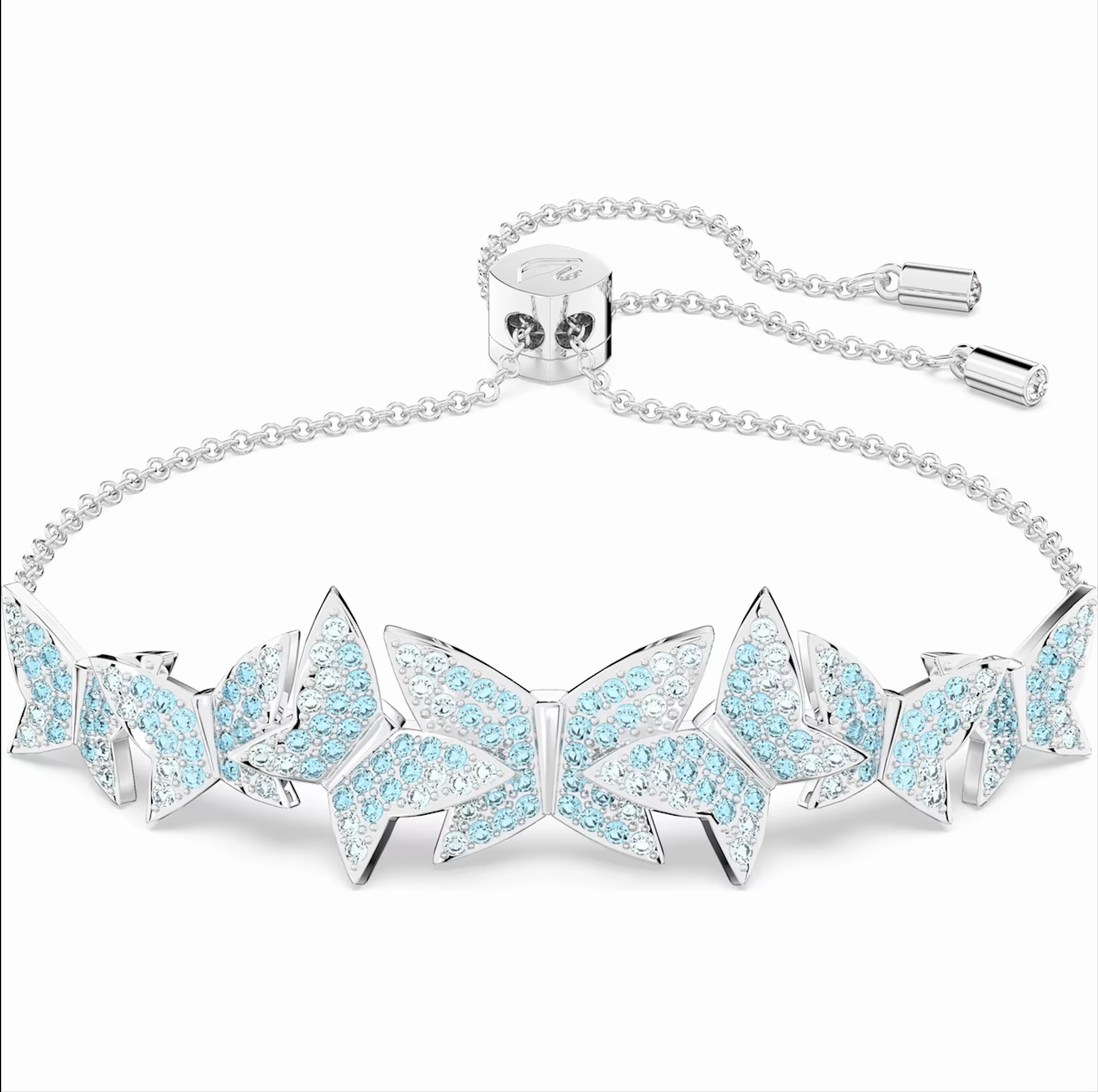 Swarovski Lilia Rhodium Plated Butterfly Blue Crystal Bracelet
