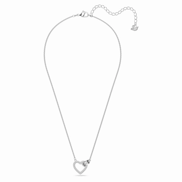 Swarovski Lovely Rhodium Plated White Crystal Heart Necklace