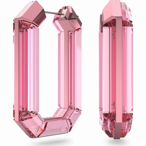 Swarovski Lucent Pink Crystal Hoop Earrings