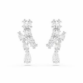 Swarovski Matrix Rhodium Plated Crystal Drop Earrings