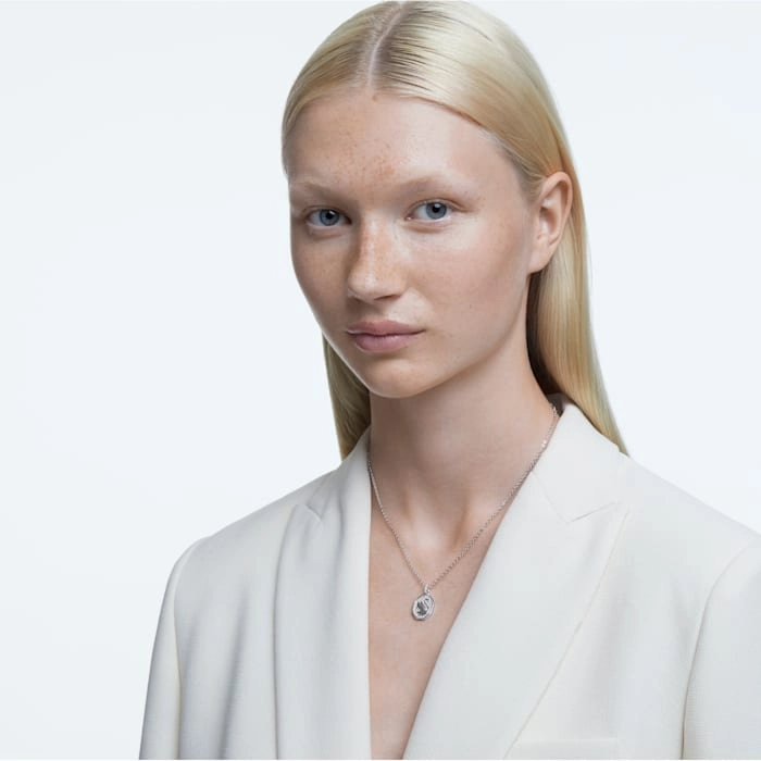 Swarovski Signum Rhodium Plated White Crystal Swan Necklace