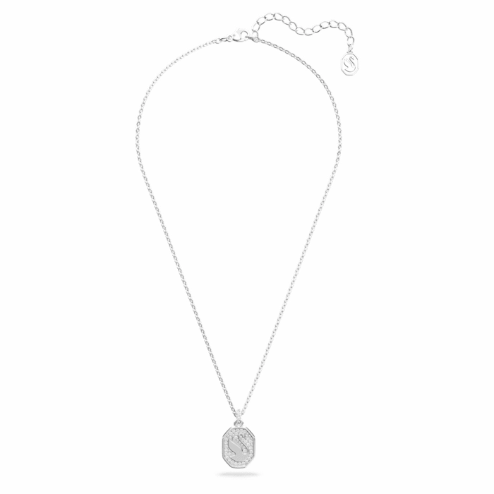Swarovski Signum Rhodium Plated White Crystal Swan Necklace