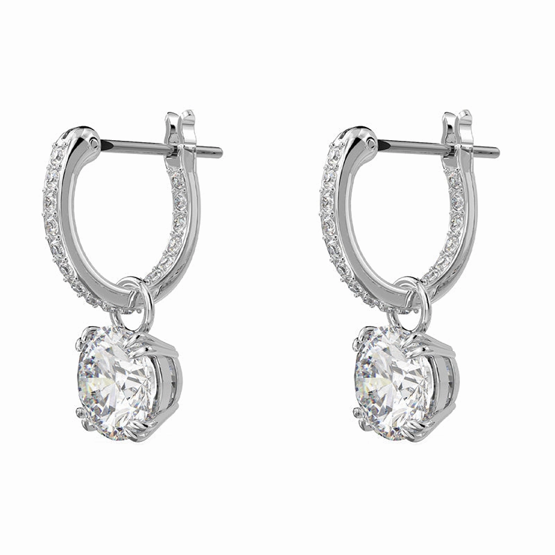 Swarovski Stilla Rhodium Plated Crystal Earrings