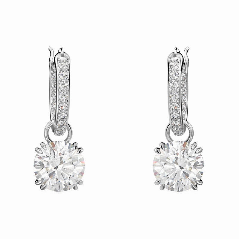Swarovski Stilla Rhodium Plated Crystal Earrings