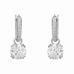 Swarovski Stilla Rhodium Plated Crystal Earrings
