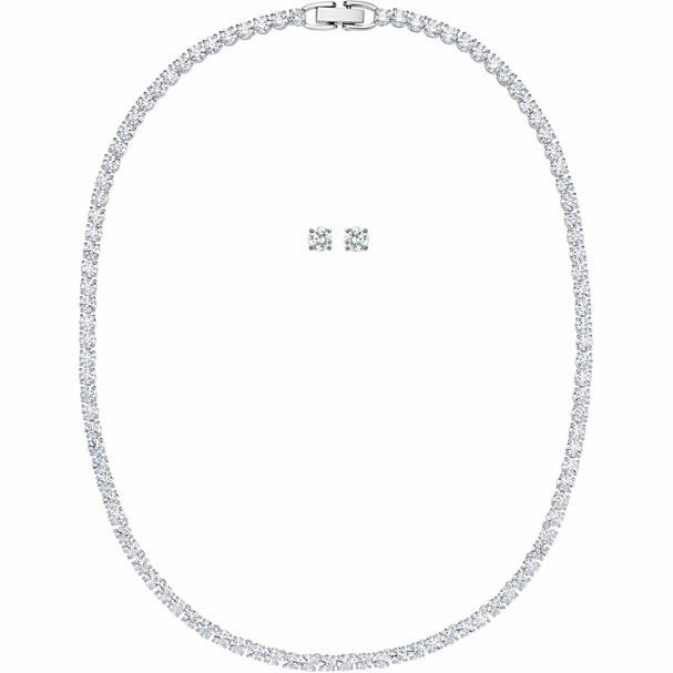Swarovski Tennis Deluxe White Crystal Necklace and Earrings Set