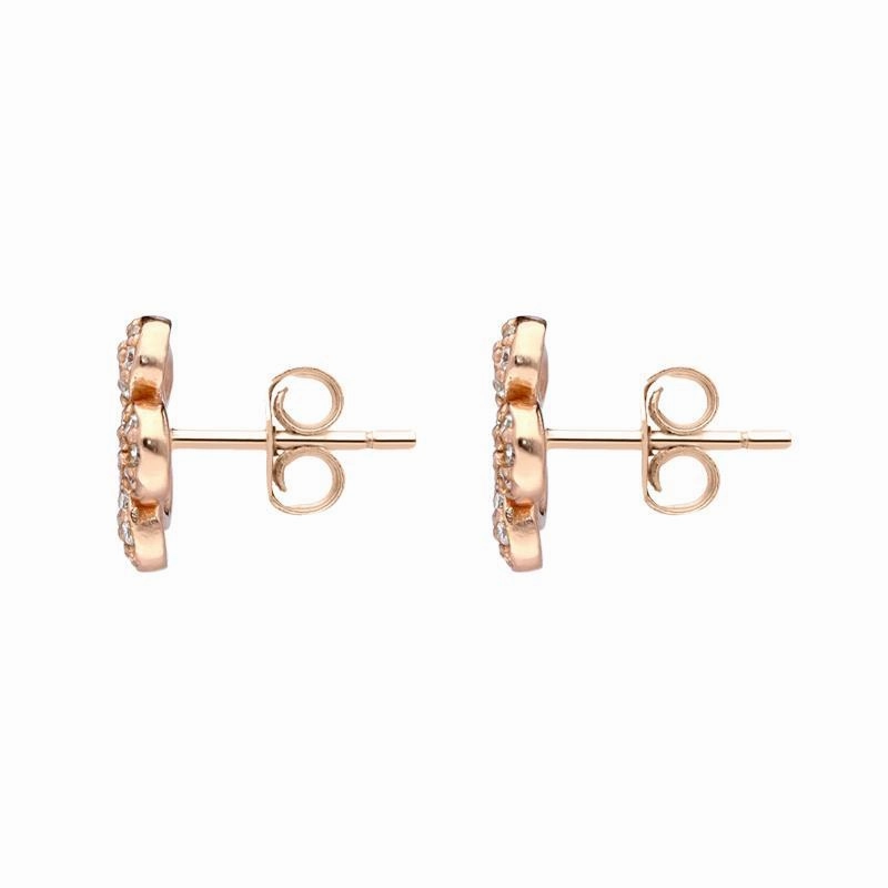 Sylva Rose Gold Sterling Silver Plated Flower Stud Earrings