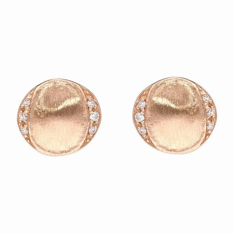 Sylva Rose Gold Sterling Silver Plated Round Disc Earrings