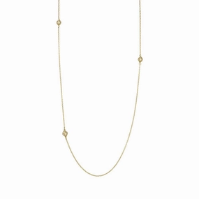Sylva Yellow Gold Plated Sterling Silver Pave Multi Ball Necklace