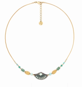 TALULAH looped bead necklace   enamel shell