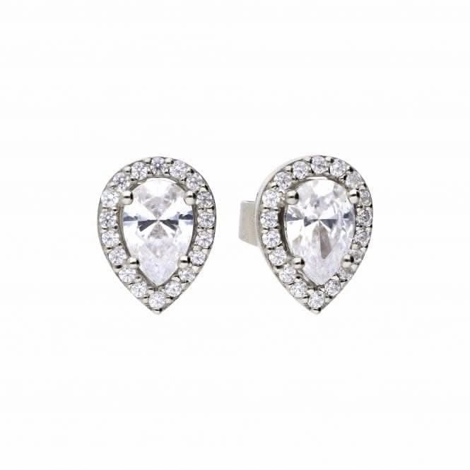 Teardrop Halo Cubic Zirconia Earrings E5909