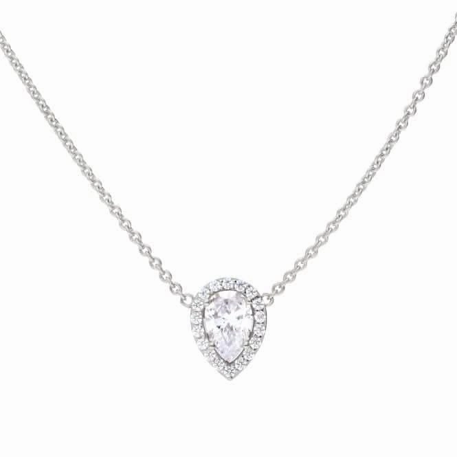 Teardrop Halo Cubic Zirconia Necklace N4403