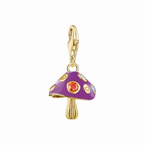Thomas Sabo - Yellow Gold Plated CZ Purple Mushroom