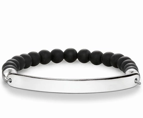 Thomas Sabo Bracelet Love Bridge Black Obsidian Silver 18.5cm