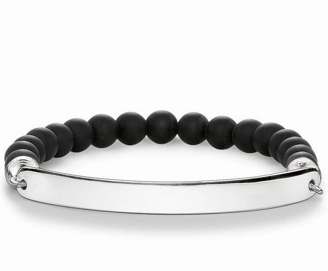 Thomas Sabo Bracelet Love Bridge Black Obsidian Silver 18.5cm