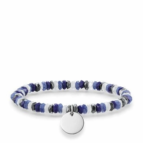 Thomas Sabo Bracelet Love Bridge Dumortierite Jade Haematite Lapis Lazuli Silver 16.5cm
